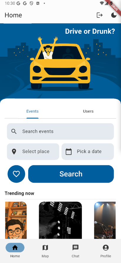 Drive or Drunk App Homepage